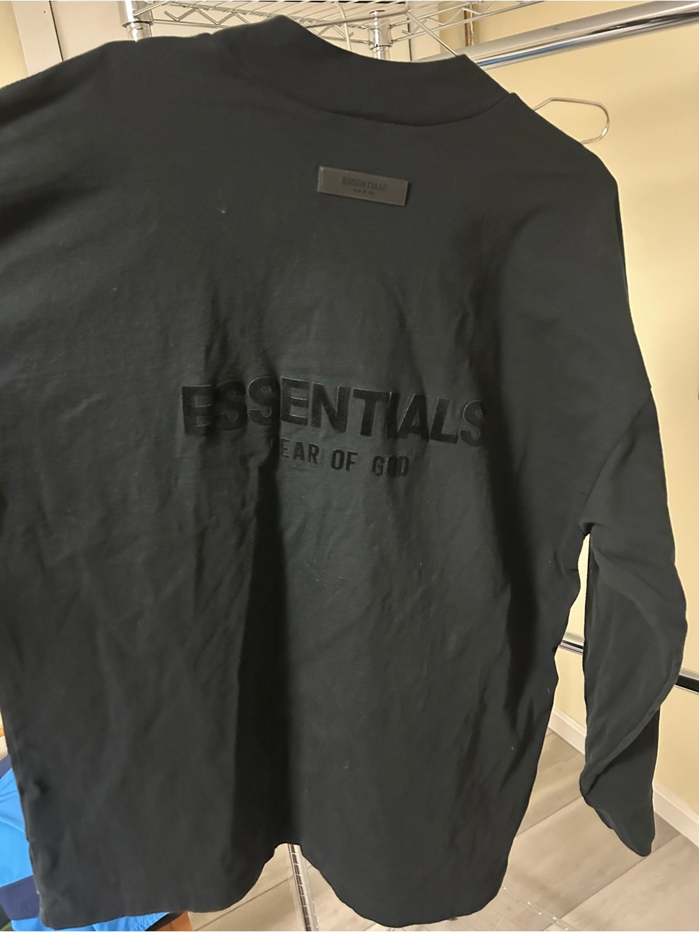 Essentials Men's Long Sleeve Tee in Black